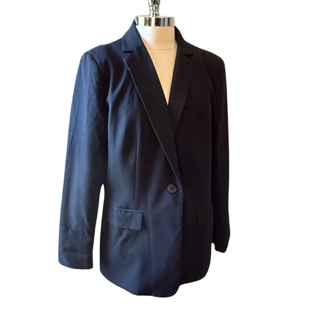 CICY BELL Black Jacket Blazer Single Button Size XL Pockets Notch Collar